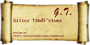 Gilicz Tibériusz névjegykártya